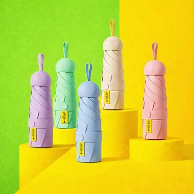 제이에스 초경량 머쉬룸 파우치 암막 5단 우양산