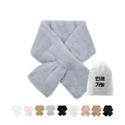엣지웜 여성 울트라 퍼 쁘띠 머플러 겨울 미니 방한목도리
