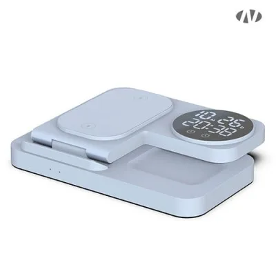 나오 4in1 고속 무선충전 디지털 알람시계 NAO-M3100C (애플&갤럭시)