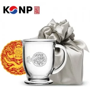 한국전통 K컬쳐 곤룡포 클래식 글라스 머그컵 440ml 1P 기프팅 (보자기 포장)