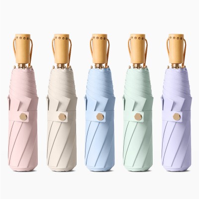 에블린 8K 자외선 차단 암막 코팅 원목손잡이 3단 수동 양우산