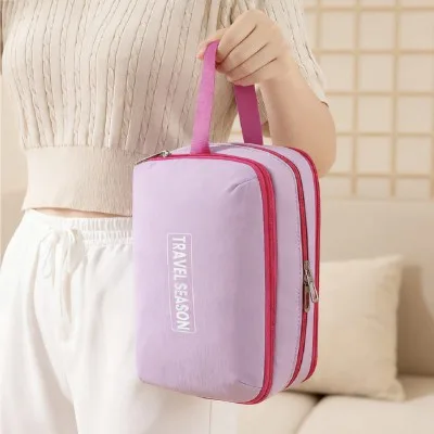 Blossom 컬러 배색 3칸 대용량 메이크업 파우치 1P