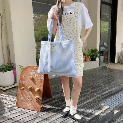스트라이프 데일리 캔버스백