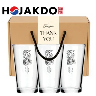 한국전통 K컬쳐 샤이닝 글라스컵 480ml 3P 기프팅
