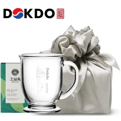 한국전통 K컬쳐 독도 40240 클래식 글라스 머그컵 440ml 오설록 기프팅 (보자기 포장)
