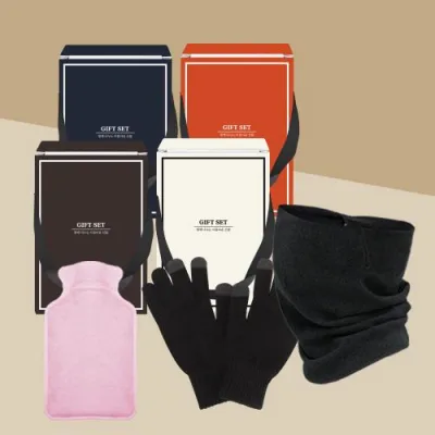 실크리치 귀걸이 멀티스카프 +스마트 터치 무지 장갑 + 다용도 손난로 SET