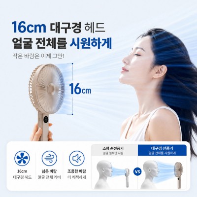 나비 스톰 6.3형 대구경 빅팬 휴대용 선풍기 NV233-PHF30