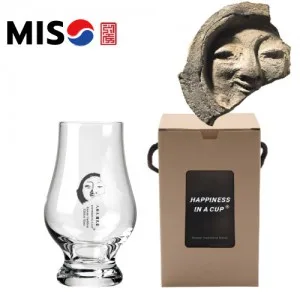 한국전통 K컬쳐 얼굴무늬수막새 신라의미소 위스키잔 노징글라스 양주 니트잔 170ml 1P 기프팅