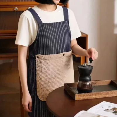 Blossom 탈부착 핸드타월 스트라이프 앞치마 1P