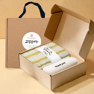 송월타올 호텔수건 스트라이프 220G 30수 + 머쉬룸 5단 암막 양우산 선물 세트