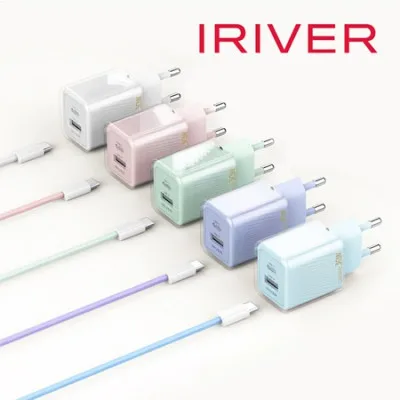 아이리버 IHA-GAN30WD 30W 2포트 초고속 트윙클 가정용 충전기(CtoC케이블포함)
