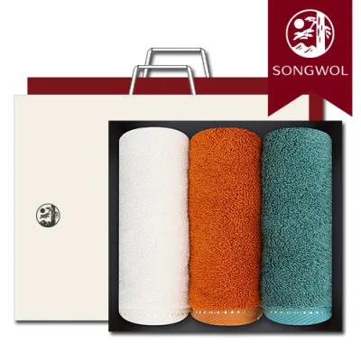 송월타올 솔리드뱀부 200g (뱀부얀/40*80cm) 3매입 선물세트(박스+쇼핑백 포함