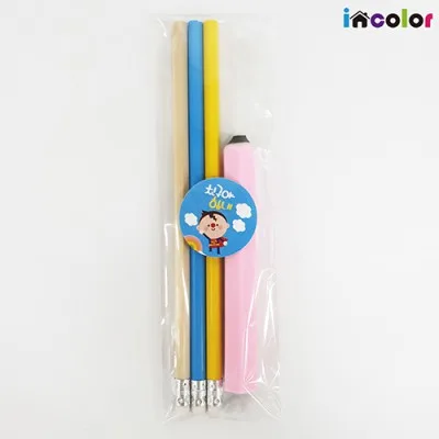 incolor 문구세트 OPP 8 (연필3+연필모양지우개1)