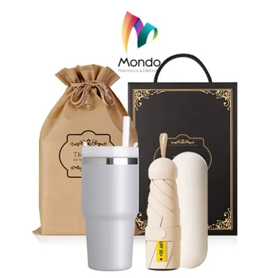 MONDO몬도 텀블러 선물세트 600ml 텀블러 1개+5단 미니우산 1개