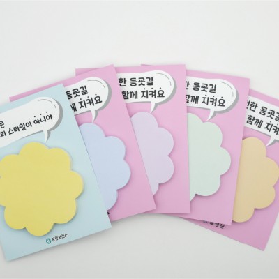 Blossom 꽃모양 칼선 점착 메모지 뒷대지형-50매