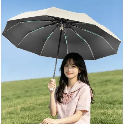 Blossom 모던 골드 핸들 원터치 자동 양우산 1P