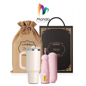 MONDO몬도 텀블러 선물세트 890ML 핸들텀블러 1개+5단 미니파우치 우산 1개 기프트세트