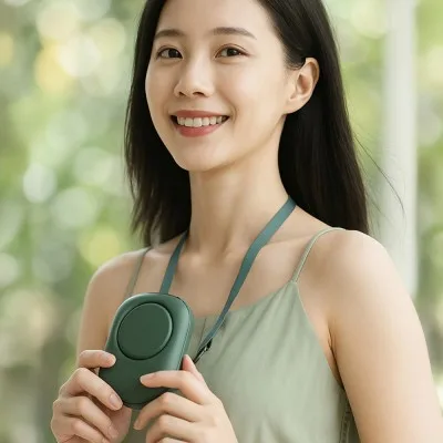 3단 조절 LED 목걸이 선풍기
