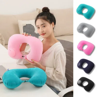 벨벳 기내용 목베개 베개 목쿠션 에어펌프 에어목쿠션 휴대용 여행용