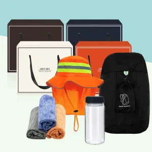 접이식 스포츠 안전 백팩 PMB-02 + 형광 안전 등산 모자 + 건식 마블 쿨타올 + 보틀 350ml SET