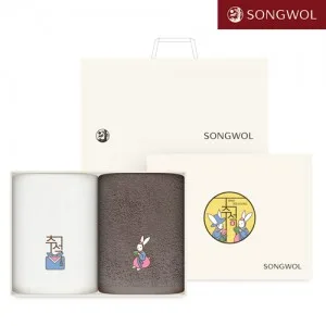 송월 2026 달이별이 복토끼 추석 타올 150g 2P