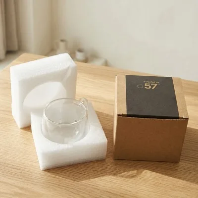 57도씨 홈카페 이중 유리컵 커피잔 내열 머그컵 200ml