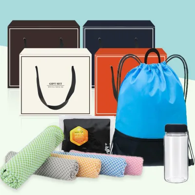 손잡이 스포츠 백팩 + 국산 고급 손등커버형 쿨토시 + 뱀부얀 건식 쿨타올 + 보틀 350ml SET