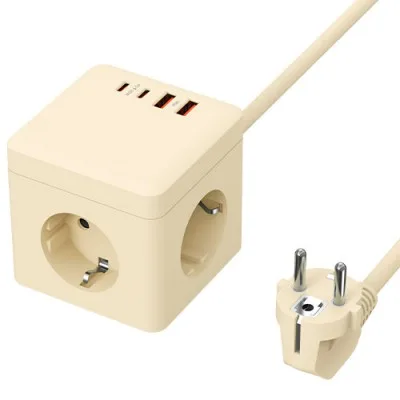 티메코 SF25W 큐브 디자인 멀티탭 4000W 고용량 3구 2M PPS 초고속충전