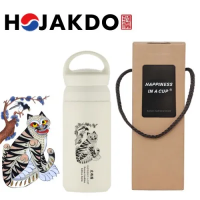 한국전통 K컬쳐 까치와호랑이 호작도 데이오프 텀블러 350ml 기프팅