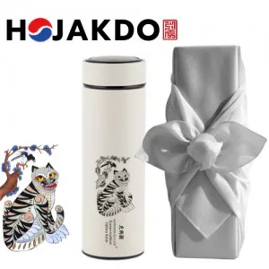 한국전통 K컬쳐 까치와호랑이 호작도 데일리 텀블러 500ml 기프팅 (보자기 포장)