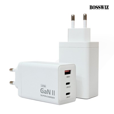 보스위즈 100W 3포트 초고속 충전기 어댑터 아답타 USB C타입 A타입 BOS-100W2C1A