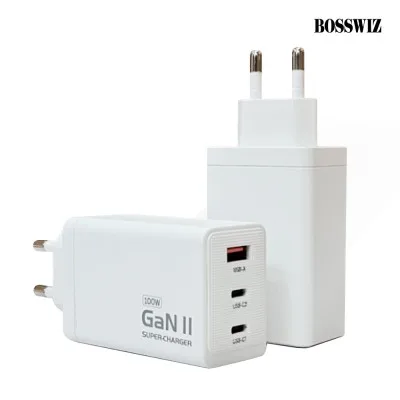 보스위즈 100W 3포트 초고속 충전기 어댑터 아답타 USB C타입 A타입 BOS-100W2C1A