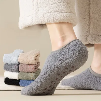 25158 수면덧신 수면양말 보온 겨울 발목양말 미끄럼방지 밀크폼 여성