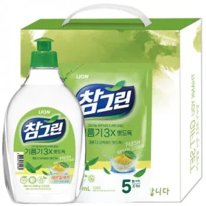 참그린 녹차용기+녹차리필 선물세트