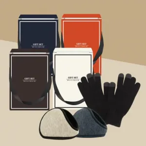전사 귀마개 + 무지 니트 터치 장갑 SET