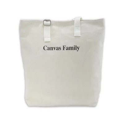(Canvas Family) 아일렛 버클 포인트 에코백 베이지