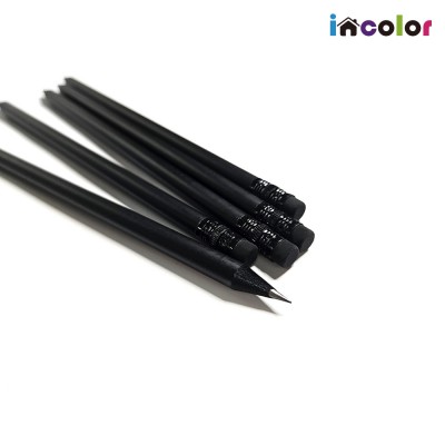 incolor OPP 5본입 무광 흑목 지우개 육각(B)