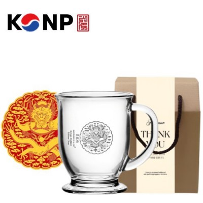 한국전통 K컬쳐 곤룡포 클래식 글라스 머그컵 440ml 1P 기프팅