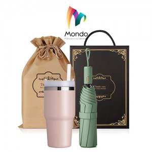MONDO몬도 텀블러 선물세트 600ml 텀블러 1개+3단 원터치 자동우산 1개