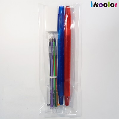 incolor 문구세트 OPP6 (색연필2+6색볼펜1+지우개1)