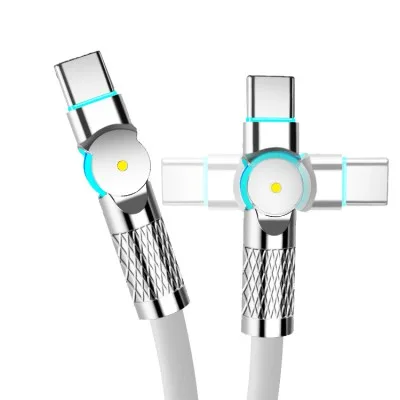 보스위즈 60W 180도 회전 LED 라이트 C to C타입 고속 충전 각도조절 데이터 케이블 2M BOS-CTC260