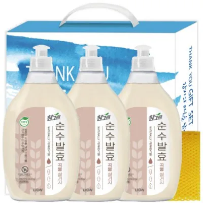 참그린 곡물용기3p +망사수세미 선물세트