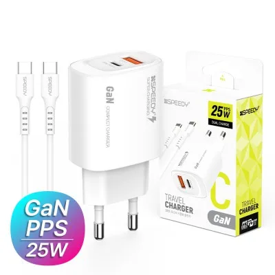 뉴에이커 25W PD3.0+QC3.0 2포트 PPS 초고속 분리형 충전기 CtoC 케이블 포함