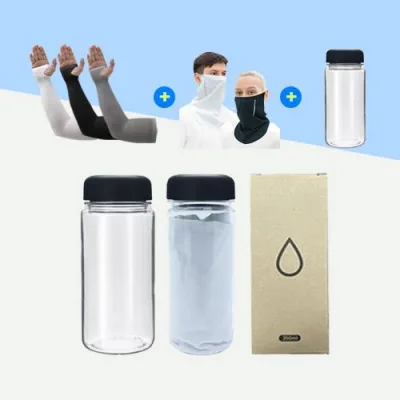 투밴드 손 쿨토시 + 귀걸이형 에어 스포츠 멀티스카프 + 보틀 350ml SET