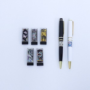 나빌레라 자개USB 금장볼펜2종세트 블랙에디션(신수문양) (8G~32G)