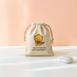 뉴에이커 국산 내추럴 스트링 파우치 19x21cm