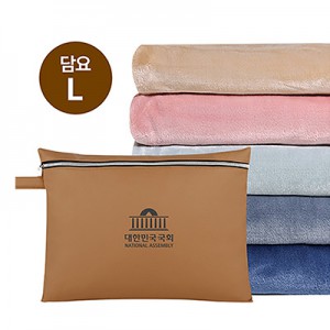 에코벨라 메리 벨보아 양면 담요&브라운 파우치세트 L