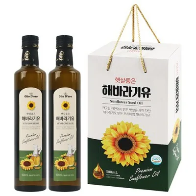 햇살담은 해바라기유세트500mlx2P 유리병 선물세트 명절 선물 선물세트