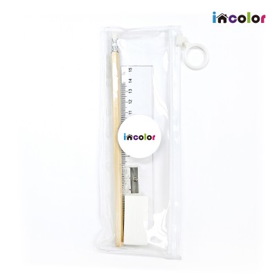 incolor 문구세트 고주파33 (연필1+지우개1+자1+미니깎이1)