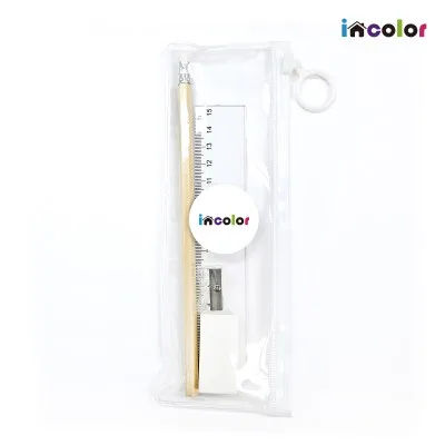 incolor 문구세트 고주파33 (연필1+지우개1+자1+미니깎이1)